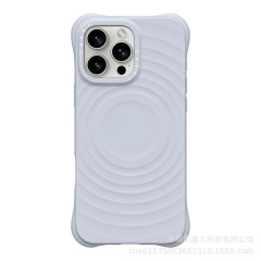 CASET纯色波漾壳液态硅胶刻字滴油苹果手机壳iPhone16ProMax磁吸