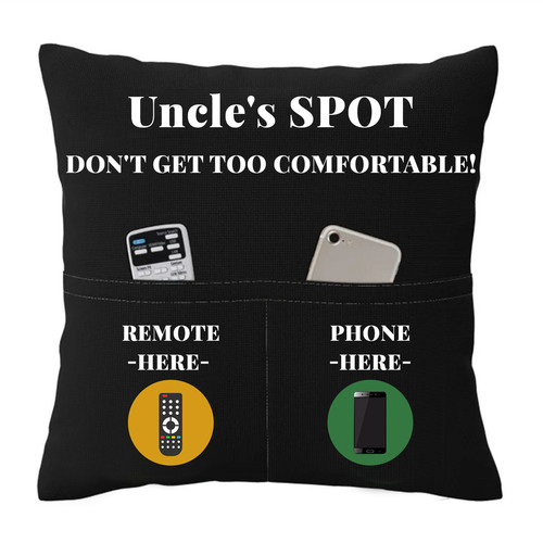 Creative remote control mobile phone storage pocket pillow case cross-border linen material sofa printed pillow case cushion