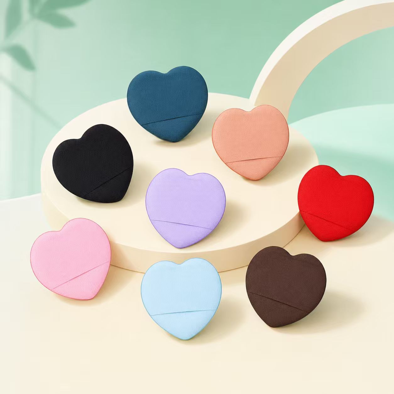 Fábrica personalizada de amor polvo de dedo seco y húmedo no comer polvo puede imprimir LOGO herramientas de maquillaje al por mayor transfronterizas