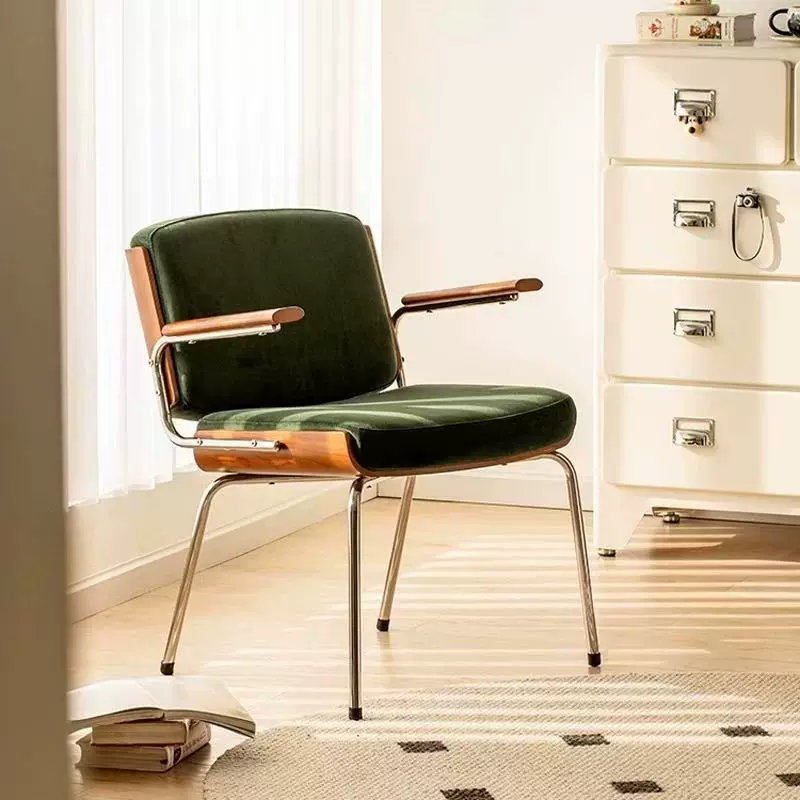 北欧单人椅子中古餐椅家用小户型靠背椅阳台木森椅柏林复古沙发椅