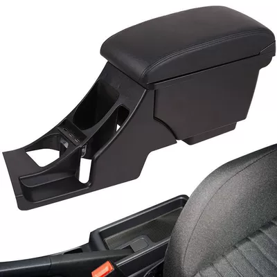 Box Retrofit Special Original — Armrest box - ordinary-rechargeable-model-armrest-central-channel-kit-black-black-line-microfiber-leather