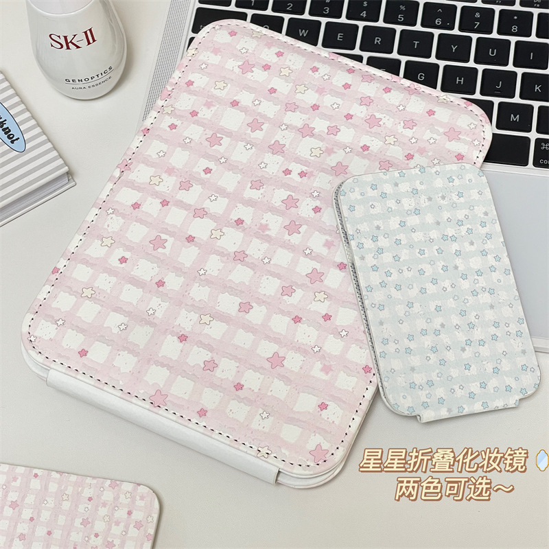 Espejo de maquillaje de escritorio estrella de dibujos animados pequeño espejo plegable portátil de viaje espejo de maquillaje espejo de maquillaje simple