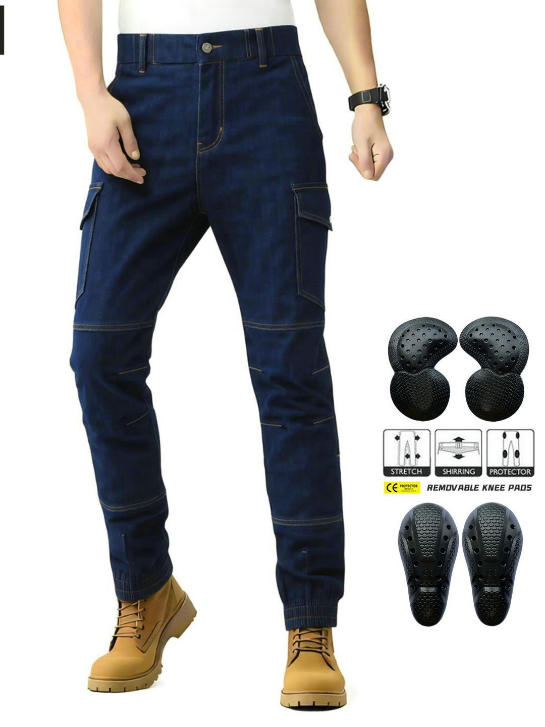 Pantalones de moto VOLERO de Cordura, resistentes al desgaste y a los rasguños, elásticos para las cuatro estaciones, con ajuste en las piernas y protección anticaída.