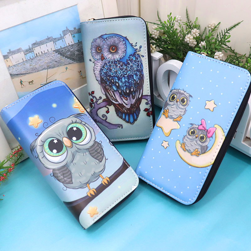 Women's Owl Pu Leather Zipper Wallets display picture 2