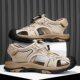 Summer New Men's Sports Fashion Outdoor Top-covered Leather Velcro Breathable Beach Youth Leg Sandals