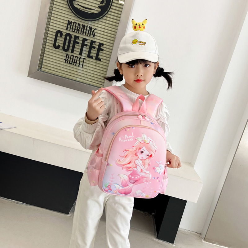 Dibujos Animados lindo sirena mochila kindergarten pequeña niña lona pequeña mochila 3-6 años de edad ligera viaje mochila