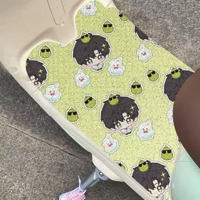 Deep Space Light Night Cartoon Silk Loop Cuttable Electric Vehicle Foot Mat Thickened Dirt-Resistant Foot Mat with Label Direct Sales Foot Mat