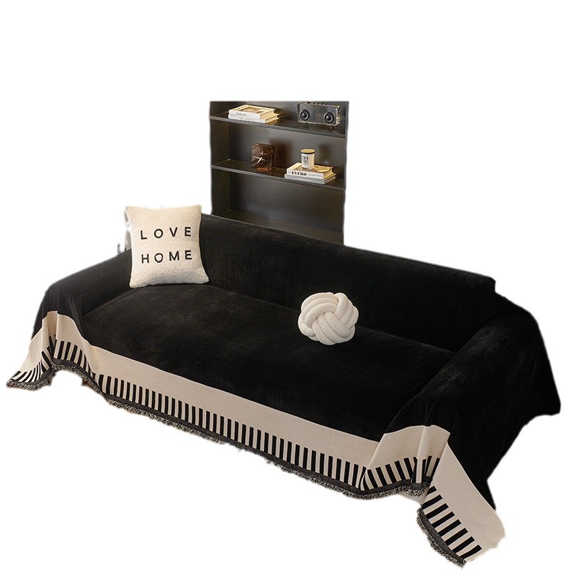 Simple toalla de sofá Schneier cubierta de tela de color sólido grueso cojín de sofá cubierta de cubierta anti-deslizante anti-gato cojín de asiento