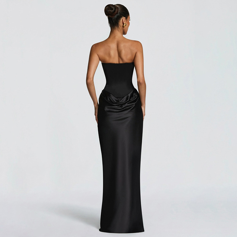 Aliexpress ropa de mujer 2026 primavera y verano nuevo temperamento elegante sin mangas pechos delgados empalmado mochila vestido de cadera