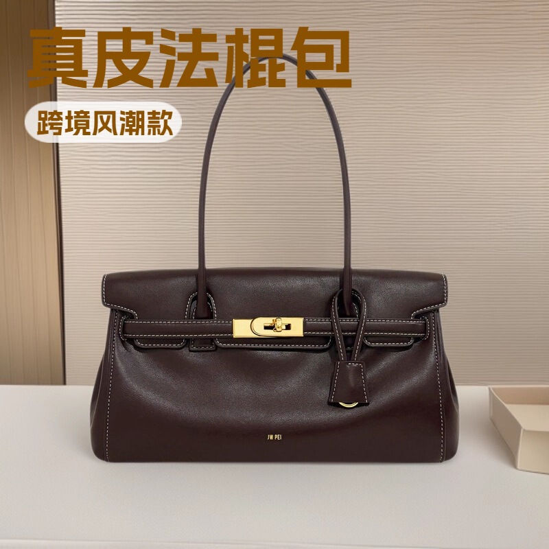 Jw Pei Briefcase for Women 2026 New Model Yara Handbag Shoulder Bag Underarm Bag Niche Design Baguette Bag Large Capacity