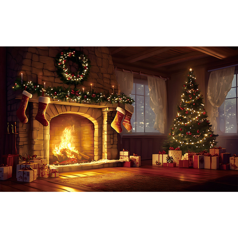 Amazonクロスボーダー新しいクリスマスカプレットドアカーテンお祭り雰囲気アレンジメントクリスマスフラッグ背景布バナー|undefined