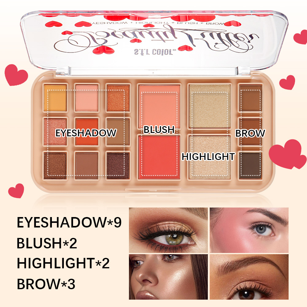 s.f.r color transfronterizo exclusivo mate perla sombra de ojos blush polvo de ceja brillante cuatro en uno bandeja de maquillaje al por mayor