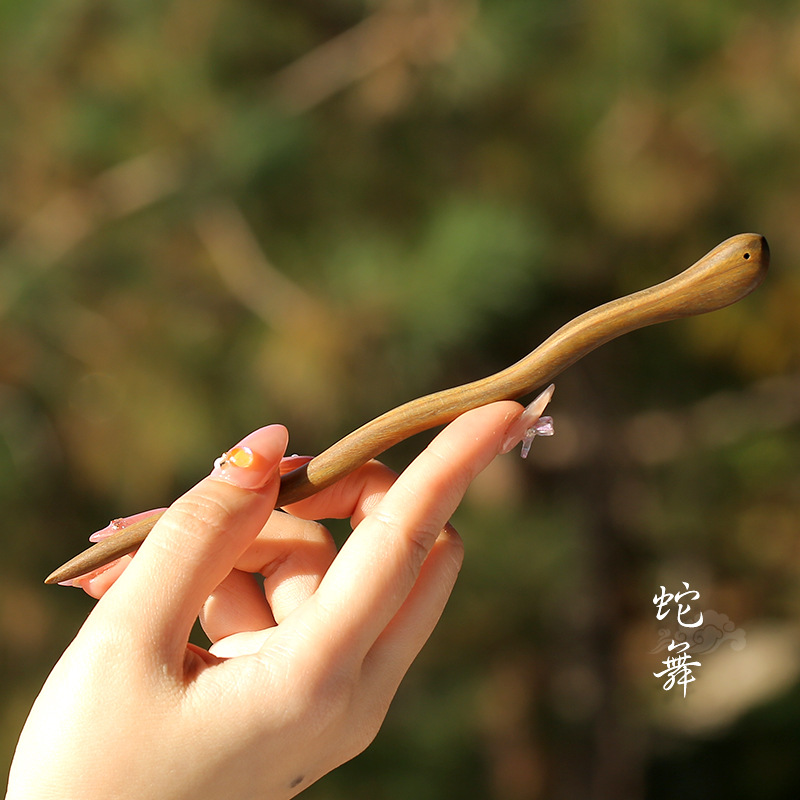 Xiangyun horquilla estilo antiguo simple diario de alto grado updo horquilla de madera nuevo estilo chino accesorios para el cabello palillos de ébano al por mayor