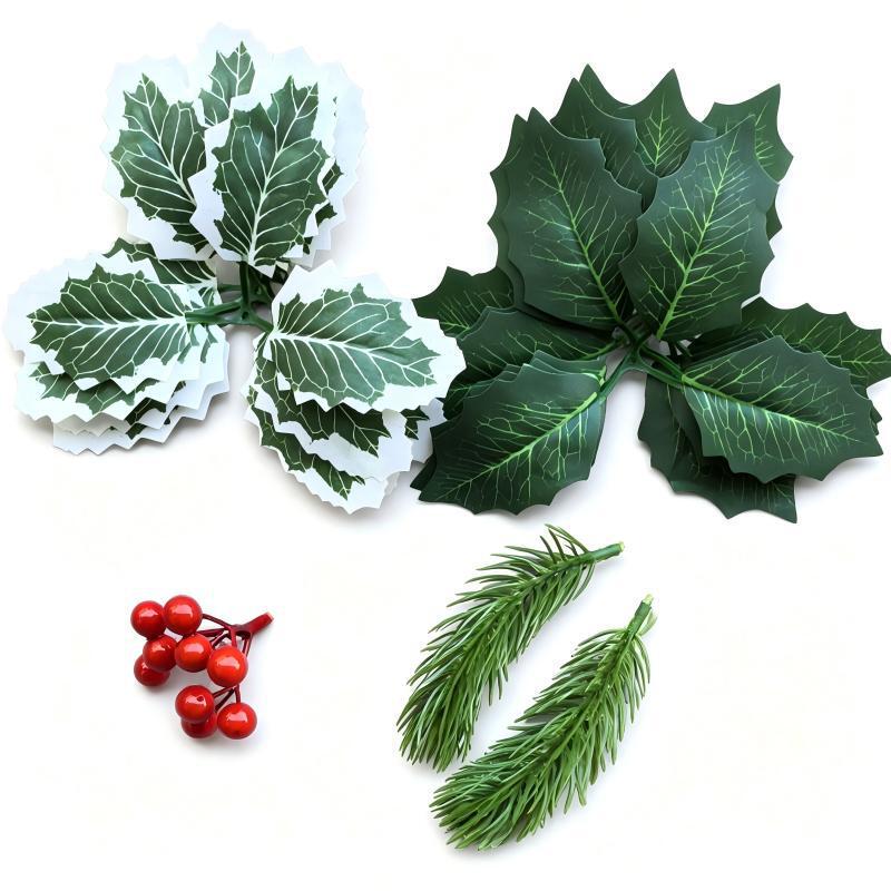 Direct sales from the manufacturer: artificial Christmas leaves, DIY artificial Christmas flowers and leaves, red poinsettias, Christmas decoration accessories