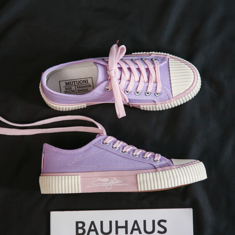 Zapatillas de Lona Estilo Coreano Primavera 2024, Zapatillas Bajas para Mujer, Zapatillas Informales Retro de Tela, Zapatillas Vulcanizadas de Goma F110