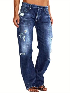 U 92187 Distressed Denim Pants �ƶ�ţ��ѝ �W���L��羳���R�d