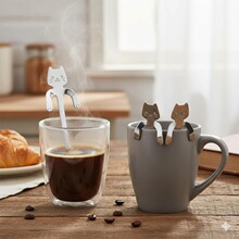 Y 72144 Stains Steel Cat Coffee Spoon ����ֿ�����