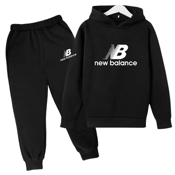 Cross-Border Children's Autumn and Winter Fleece Hooded Sweatshirt Children's Clothing Set for Boys and Girls Casual Sports Printed Set in Stock