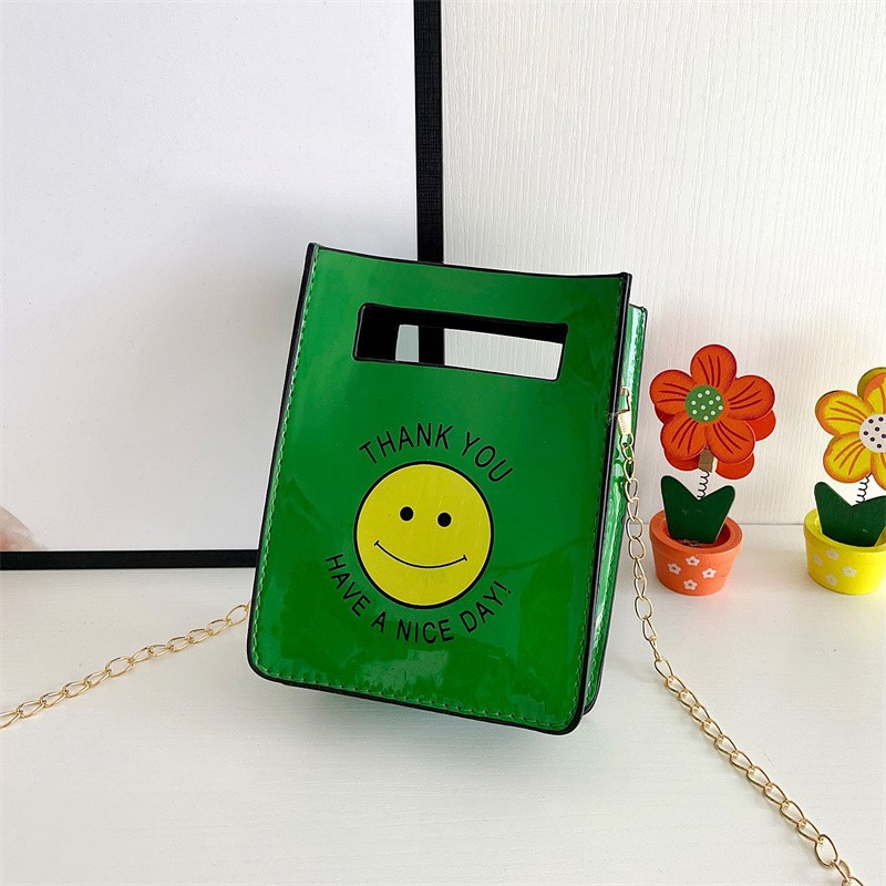 Cartoon Smiley Bag  Spring New Children's Bag Printing Bag 16*12*5cm display picture 1