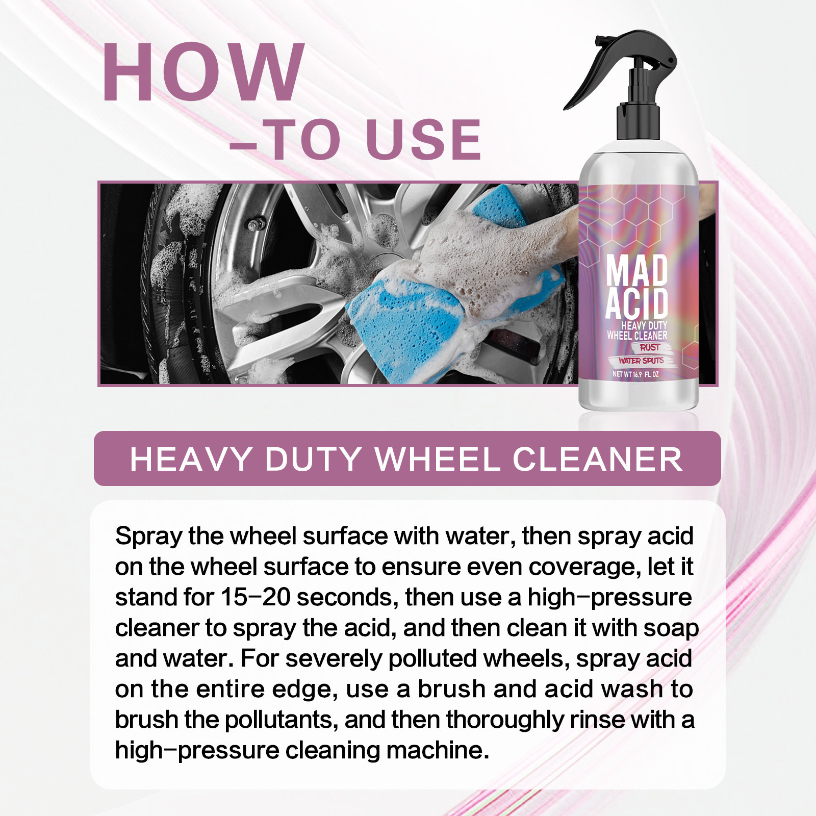Cross-Border Car Tire Foam Cleaner, Stain Removal, Tire Blackening, Tire Maintenance Glaze, Anti-Aging, Car Cleaning and Care