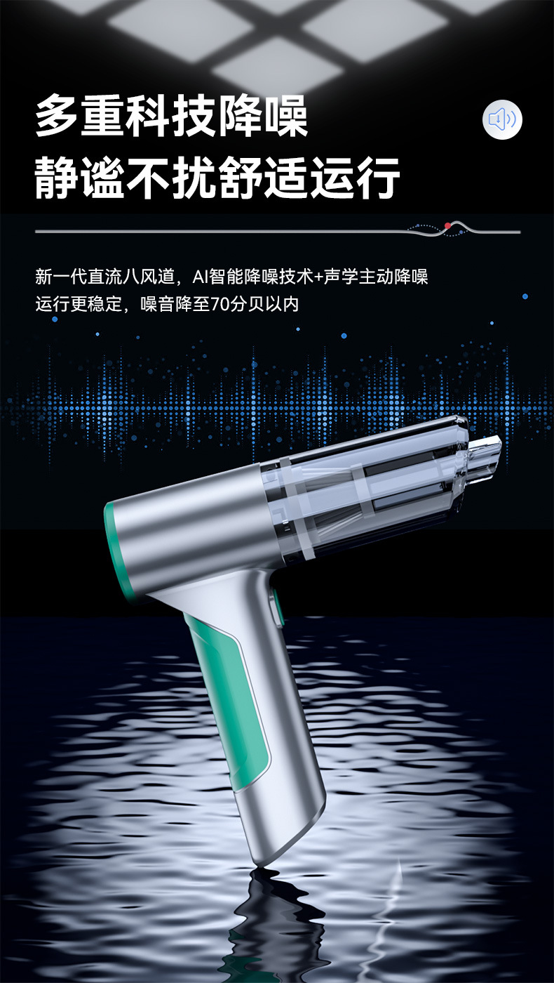 High-power brushless car vacuum cleaner Super blowing and suction dual-purpose car interior household handheld wireless vacuum cleaner