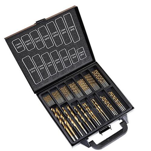 Cross-border titanium-coated twist drill set 99PC high-speed steel twist drill bit woodworking straight handle metal drilling drill bit wholesale