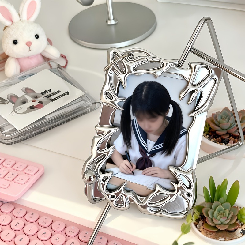 Cross-Border Electroplated Irregular-Shaped Photo Frame for Fans of Idol Culture, High-End Instagram-Style Small Card Holder for Polaroid Photos, Student Photo Card Holder