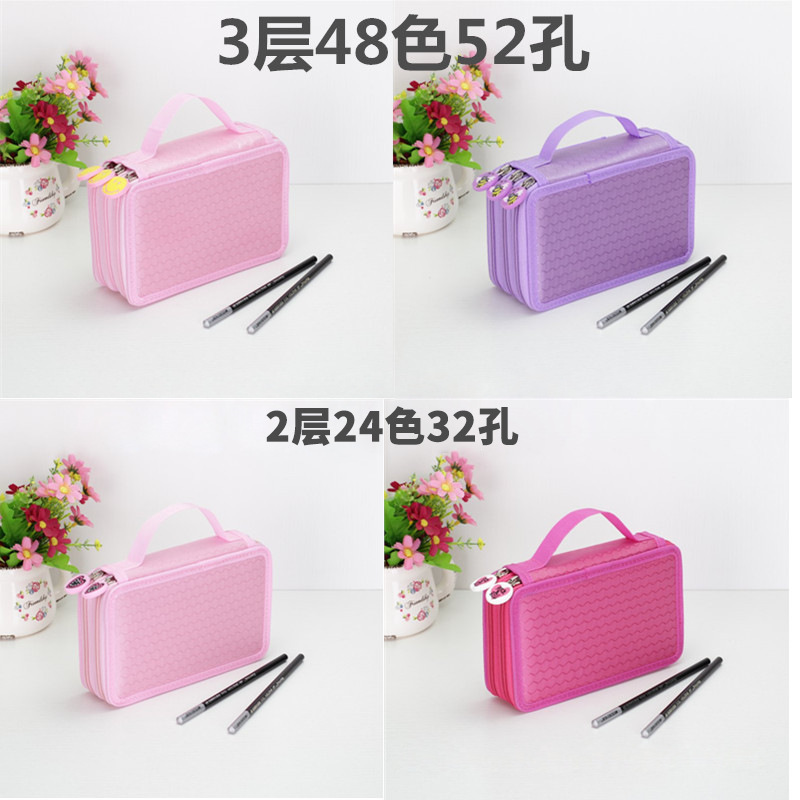 Estuche para lápices transfronterizo de cuatro capas Estuche para lápices de color con pincel de 72 colores Estuche de papelería poroso de almacenamiento de papelería de arte de gran capacidad