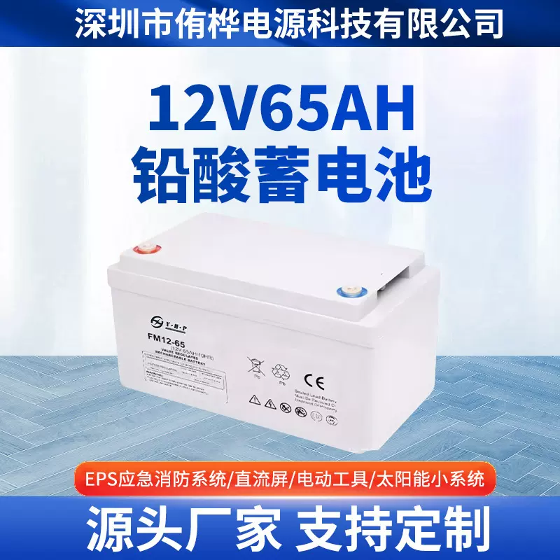 厂家直供12V65AH直流屏专用免维护铅酸蓄电池 太阳能专用电池电瓶