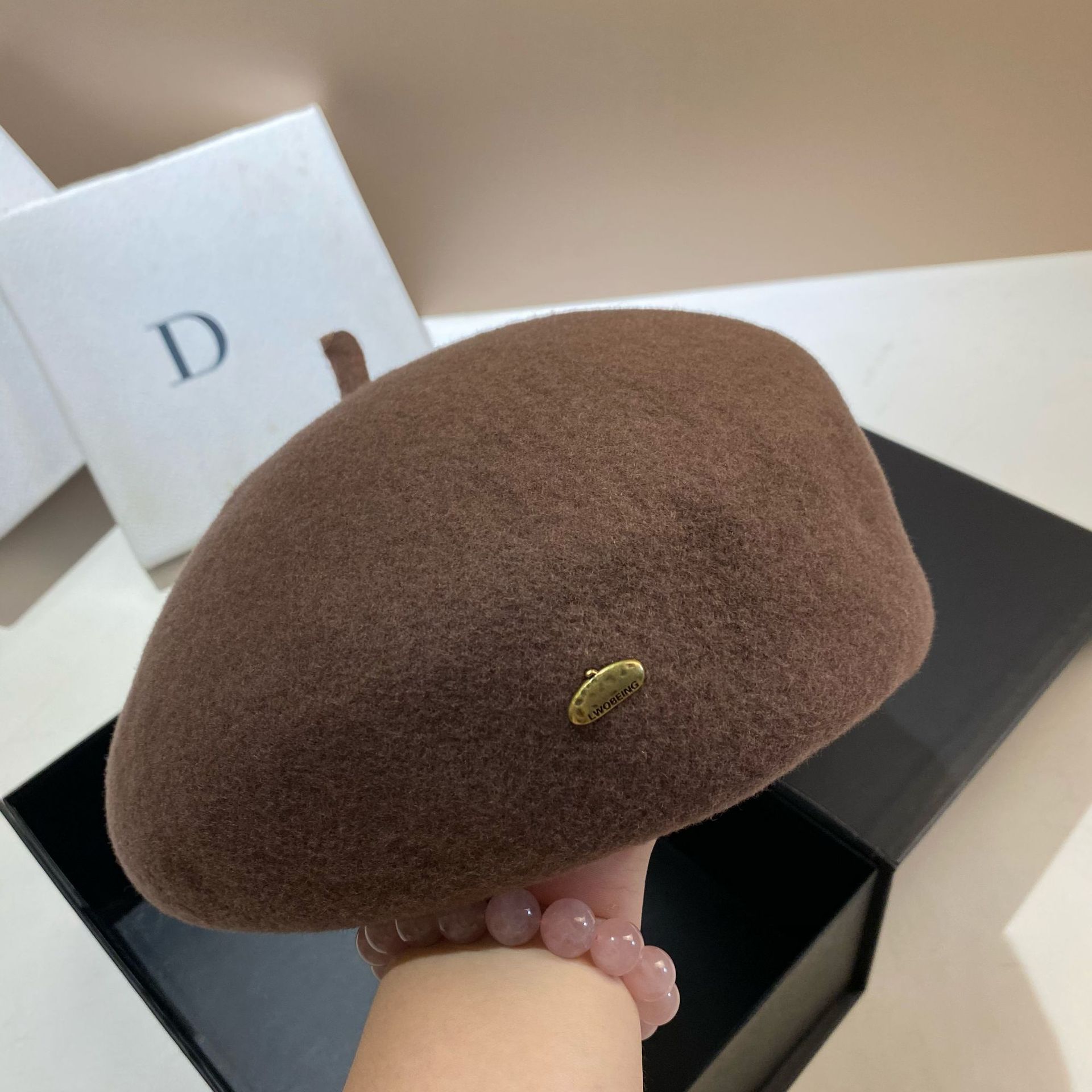 Hochwertige Baskenmütze aus Wolle, koreanische Version, dreidimensionaler Flugbegleiterhut im Promi-Stil, modisch und_voghion.com