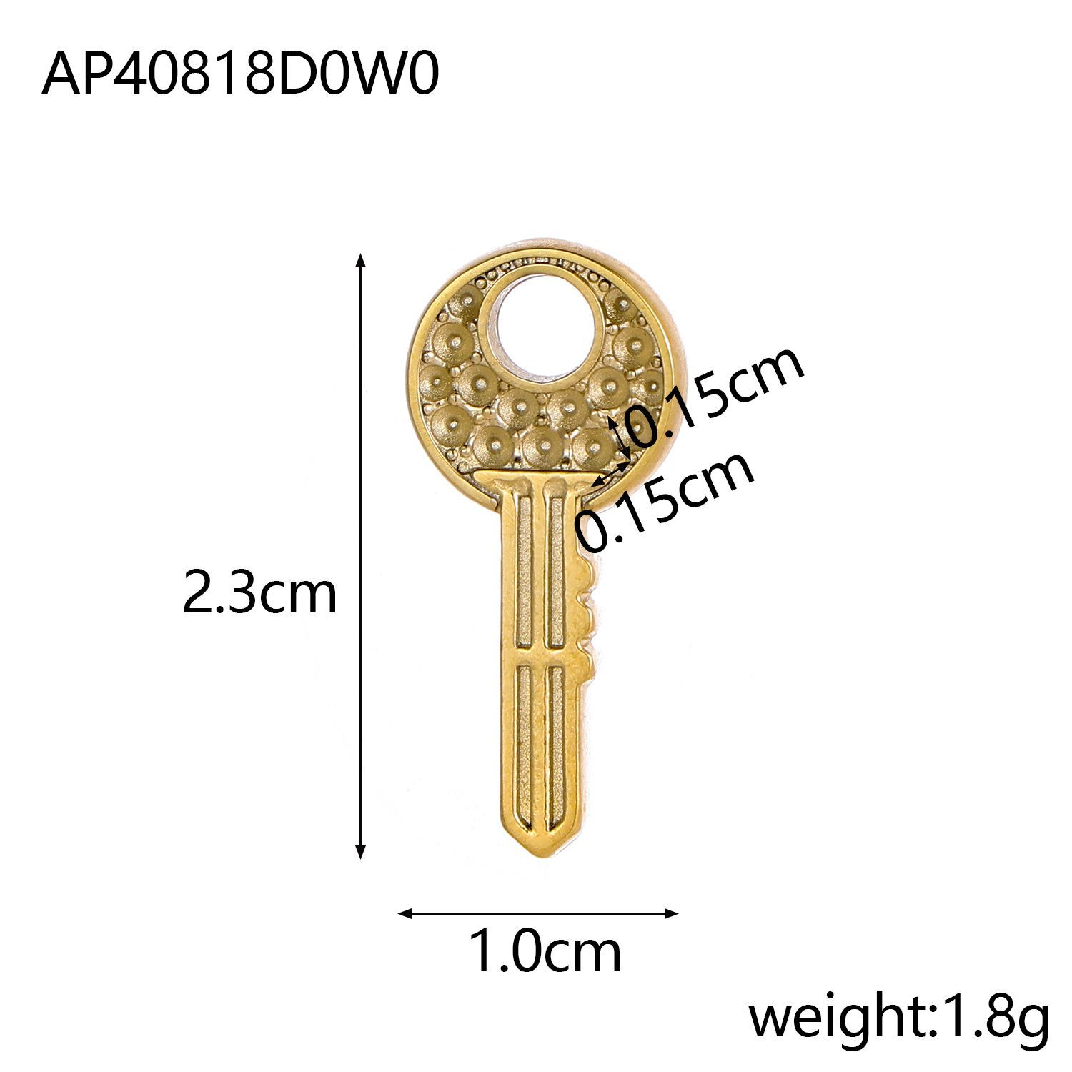 1g Weight Pendant Jewelry Making Type DIY Ornament Accessories Classification 1 Piece Quantity 304 Stainless Steel Material Key Pattern All Seasons Season Inlay Design Vacation, Classic Style Style 1 Piece 304 Stainless Steel Key Pendant 4