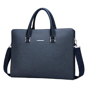 Cross-border Large Capacity New Business Men's Bag Men's Portable Horizontal Briefcase Leather One-shoulder Crossbody Computer Bag