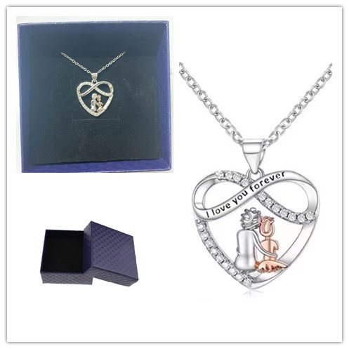 Deseo AliExpress nuevo collar de las mujeres de la moda europea y americana personalidad madre e hijo concéntrico en forma de corazón colgante nicho joyería al por mayor