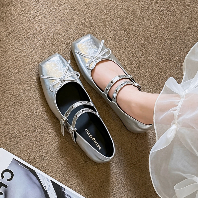 Retro Mary Jane Shoes for Women 2026 New Model Bowknot Strap Flat Height-Increasing Single Shoes Ballet Women's Shoes Retro Mary Jane Shoes for Women 2026 New Model Bowknot Strap Flat Height-Increasing Single Shoes Ballet Women's Shoes