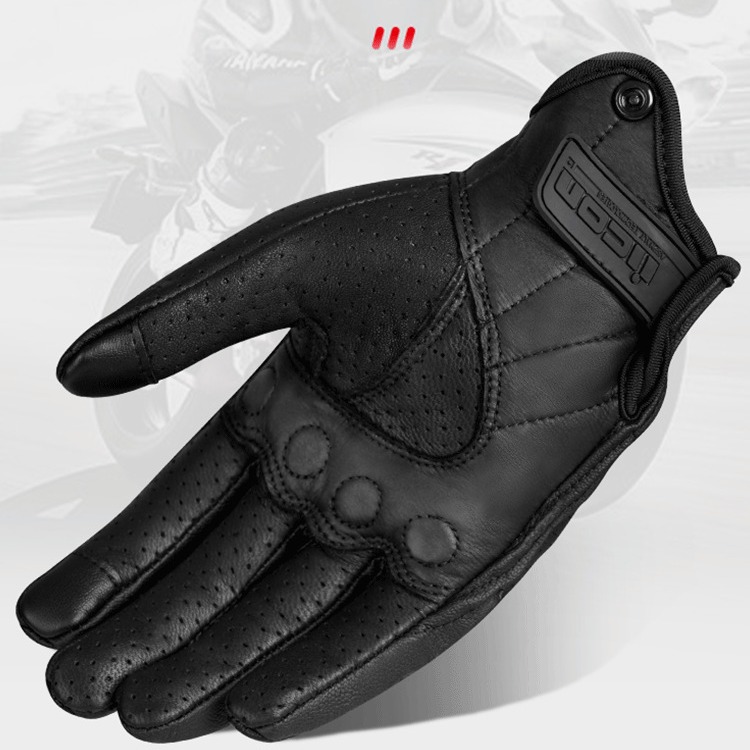 Guantes de ciclismo Guantes de ciclismo engrosados Motos de brisa primaveral Guantes a prueba de viento de piel de oveja transpirables de alta eficiencia para motocicleta