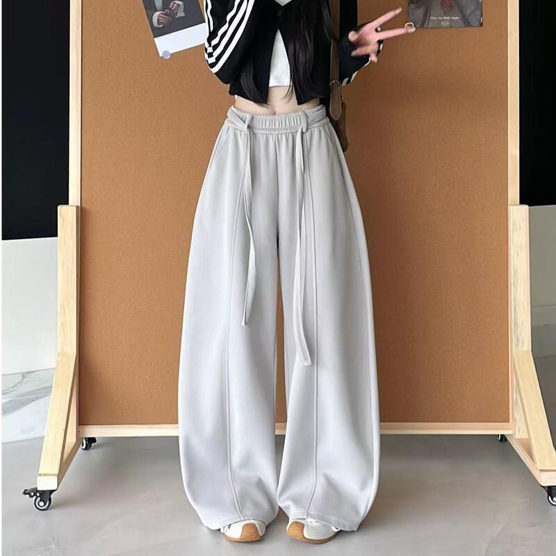 复古弯刀裤女2025年新款琥珀流光风口袋宽松显瘦百搭阔腿裤子卫裤|undefined