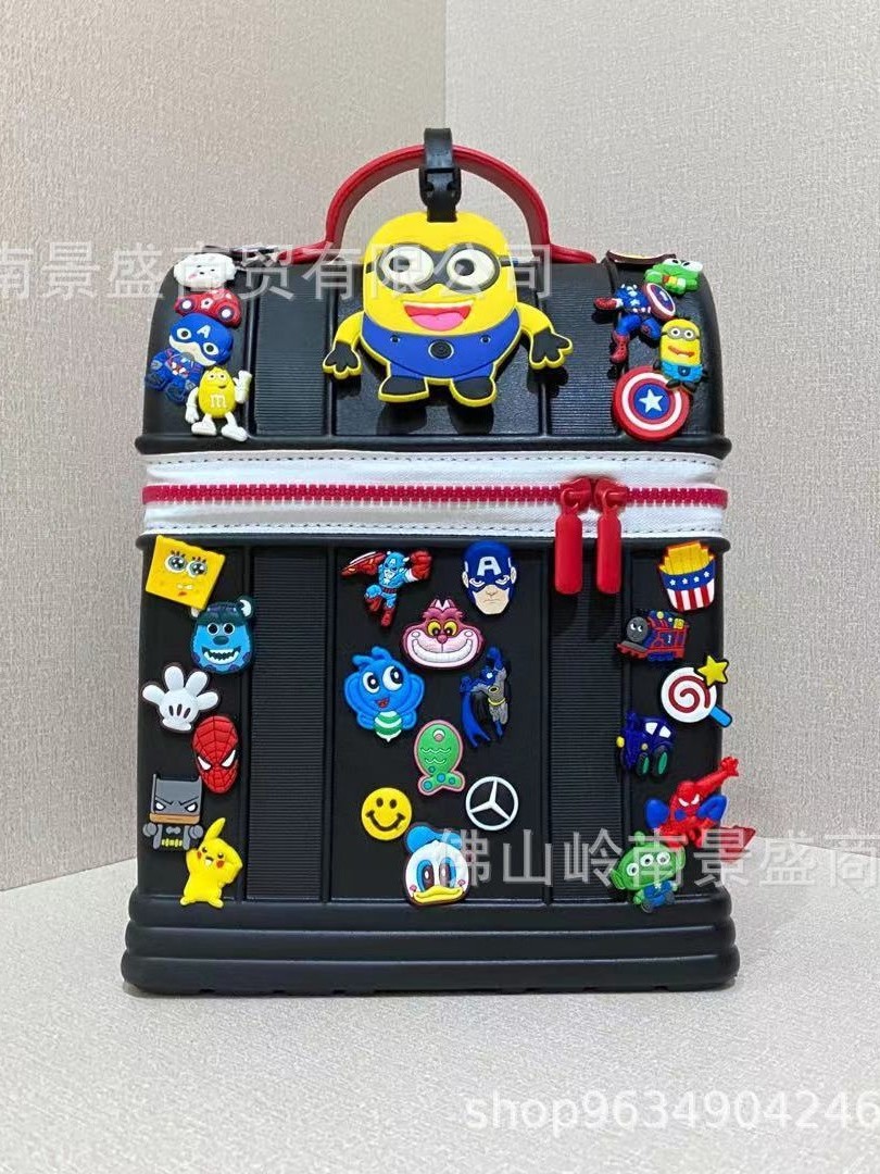 Niños agujeros decoración guardería para niños niñas mochila EVA lindos dibujos animados DIY mochila de hombro de gran capacidad