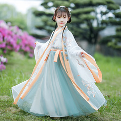 Children's long-sleeved Hanfu summer super fairy girl ancient costume Tang suit girl Chinese style ancient Hanfu skirt spring and autumn