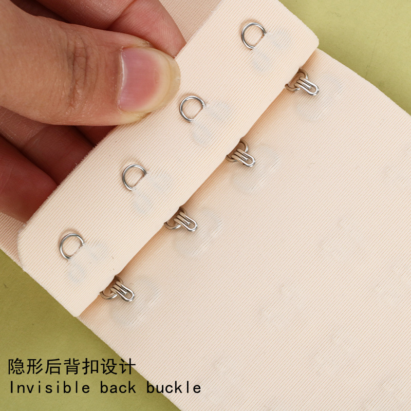 Three-row, four-button bra buckle, seamless all-in-one underwear, extended buckle, invisible back design, stainless steel nylon back button