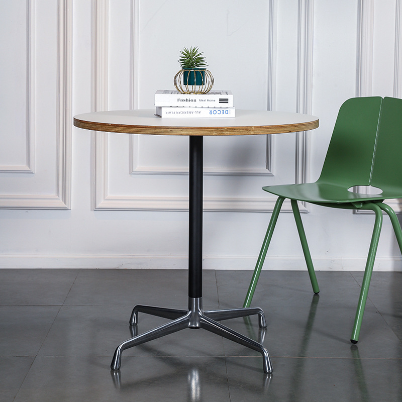 Medieval style creative dining table household small apartment round table simple outdoor cafe negotiation table simple furniture