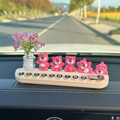 Nömrəli dayanma kartı – Strawberry Bear Car Temporary - 5-strawberry-bears-crabapple-vase-white-aromatherapy-license-plate