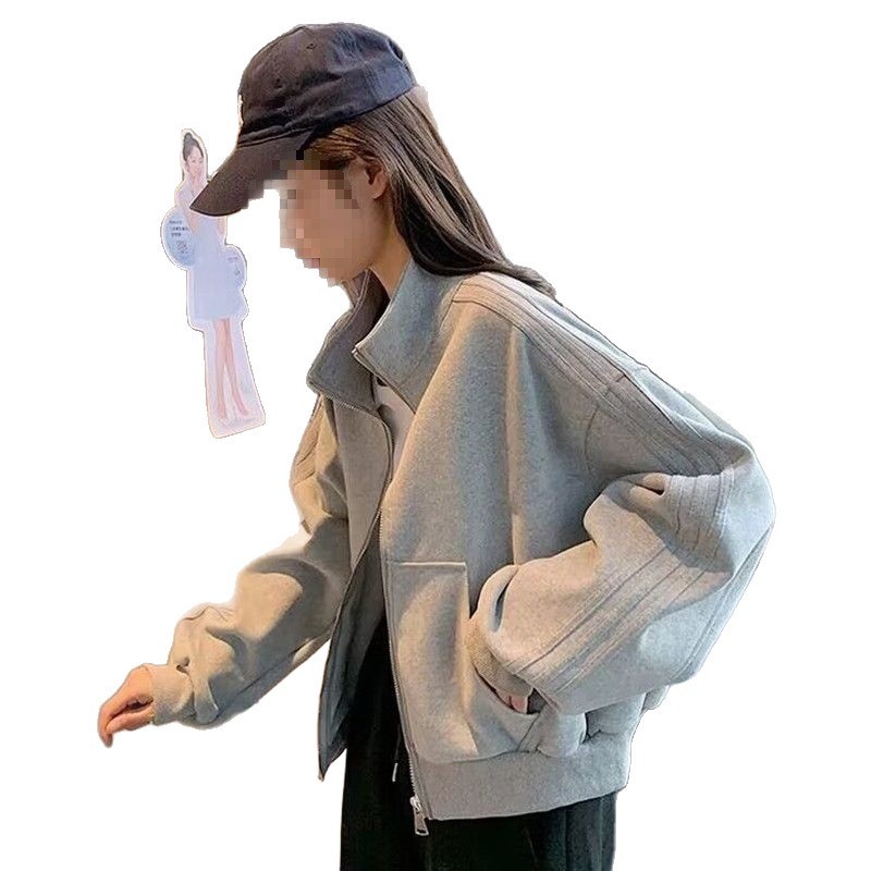拉链运动外套女2025春秋新款棒球服休闲显瘦夹克开衫上衣宽松百搭|undefined