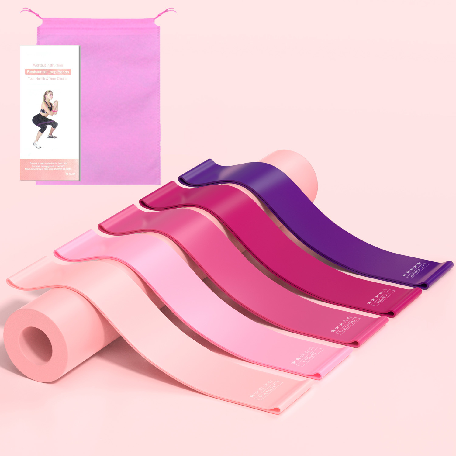 Banda de resistencia banda de yoga banda elástica entrenamiento de fitness banda de tensión de la cadera ejercicio Danza en cuclillas círculo elástico banda elástica