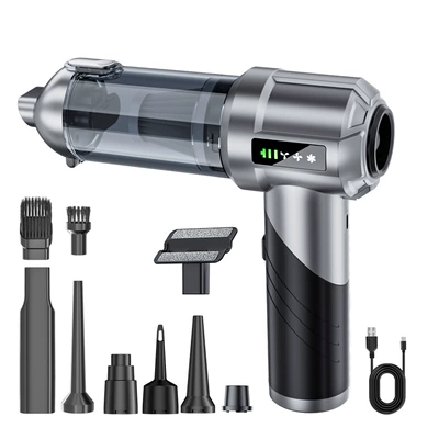 Car Vacuum Cleaner, Car Handheld Brushless Vacuum Cleaner, Wireless Dust Collector for Motorcycles, Suction and Blowing Dual-Purpose Pet Hair Collector (Tozsoranlar) - st-6700aplus-folding-brushless-vacuum-cleaner-with-display-one-click-to-dust-bin-111v-silver-black