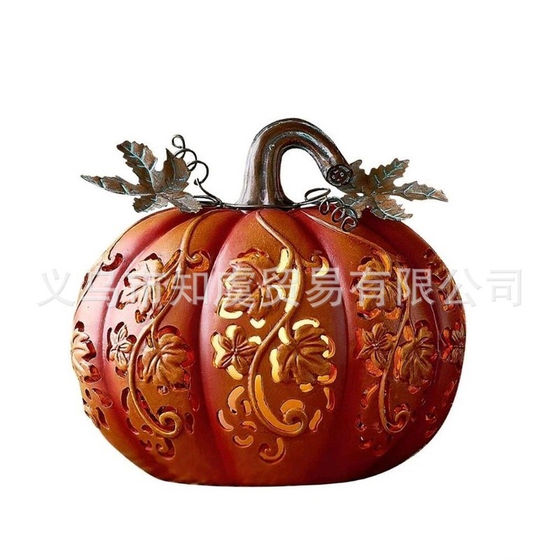 跨境创意万圣节装饰镂空南瓜雕像万圣节节日氛围派对装饰摆件|undefined