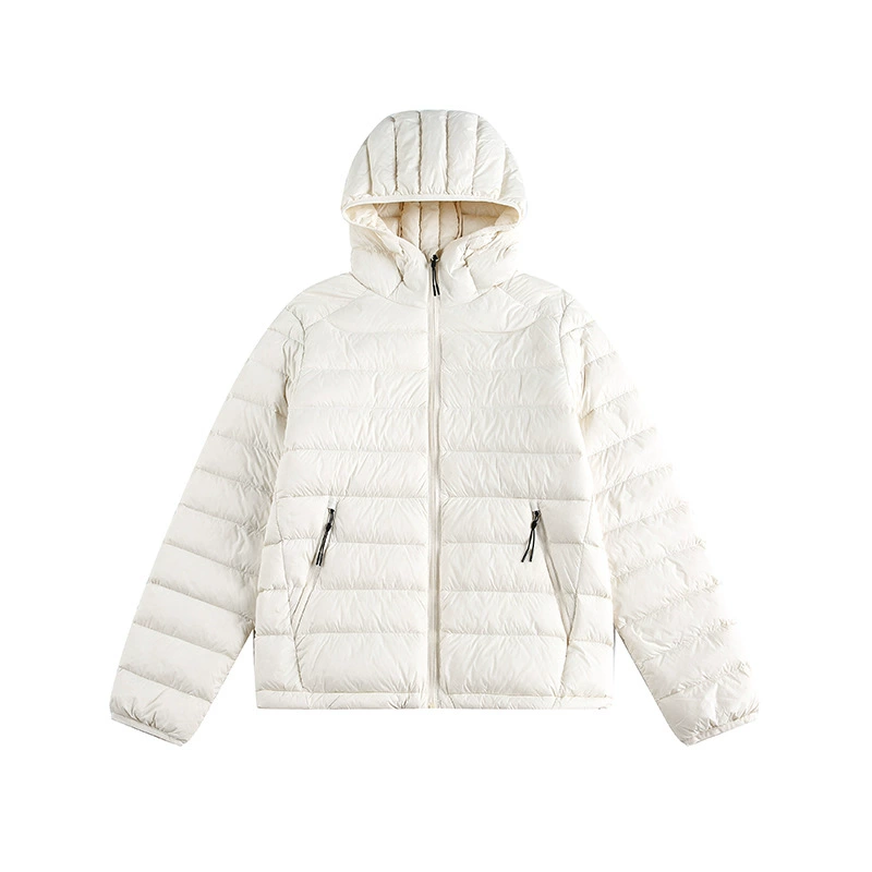 Серый короткий пуховик с капюшоном для мужчин и женщин, новая зимняя модель 2025 года, легкий, в корейском стиле, с белым пухом утки.