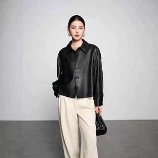 绵羊皮2026秋冬新款气质时尚短款夹克外套真皮皮衣女休闲百搭上衣