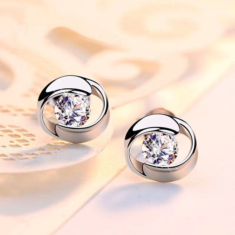 retro earrings with zircon