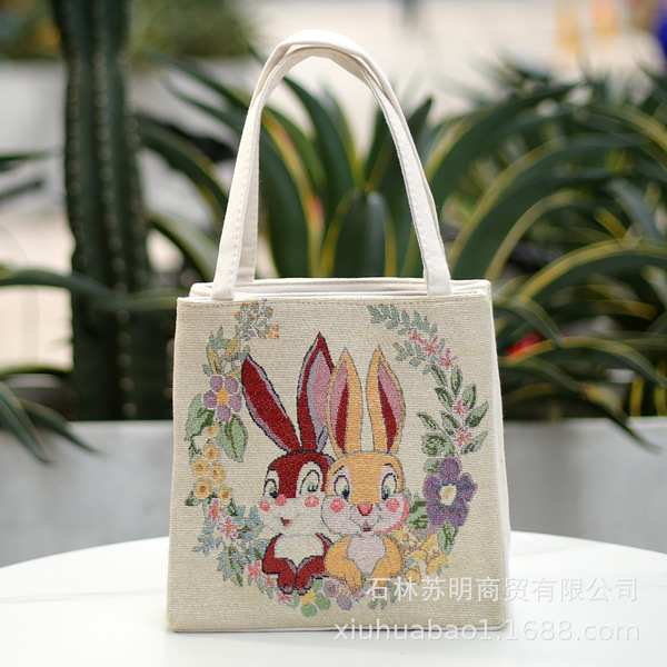 Ethnic double-sided fashionable handheld shopping bag