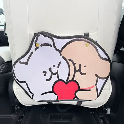 Pad Universal Rear Seat Back, Chair back anti-kick pad - two-color-love-line-puppy-anti-kick-pad-1-piece